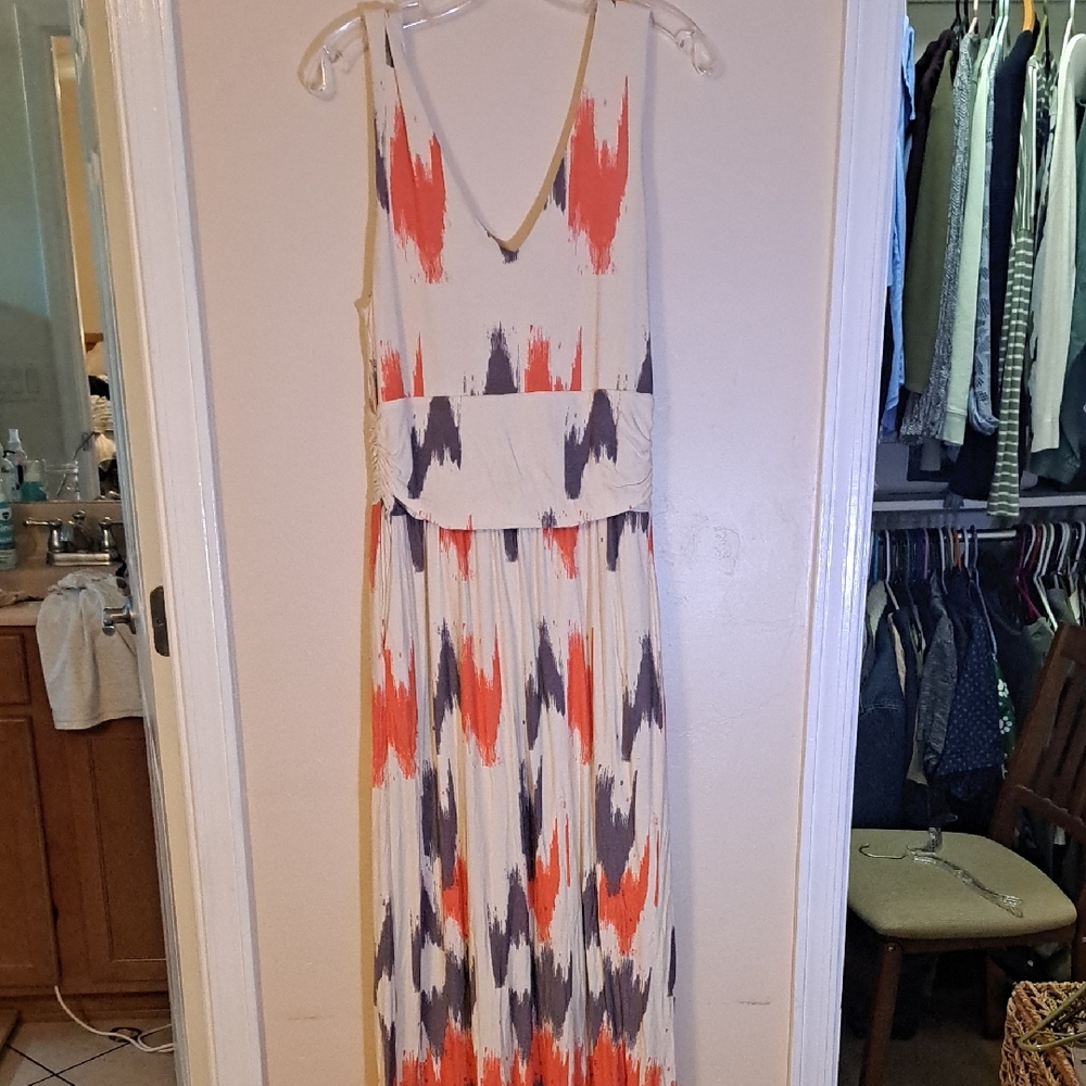 Maeve Vibrant Sleeveless Maxi Dress - Orange, White, Purple From Anthropology